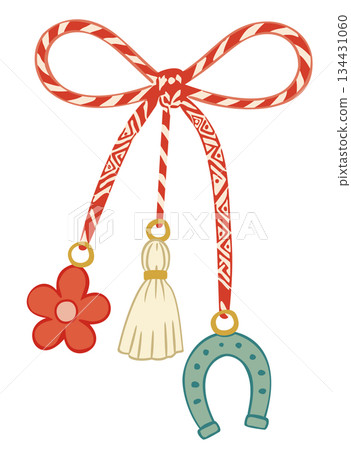 Martisor spring Slavic amulet. Vector isolated illustration 134431060