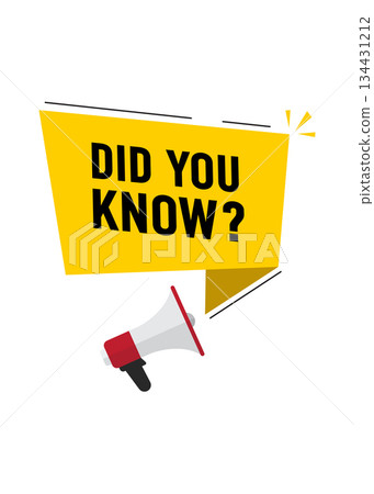 Megaphone with Did you know speech bubble. Stock illustration. 134431212