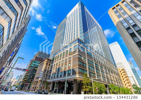 東京中央區京橋市京橋二丁目十字路口附近的城市景觀 134431286