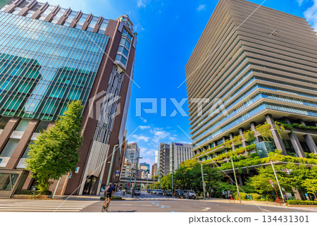 東京中央區京橋交叉路口附近的城市景觀 134431301