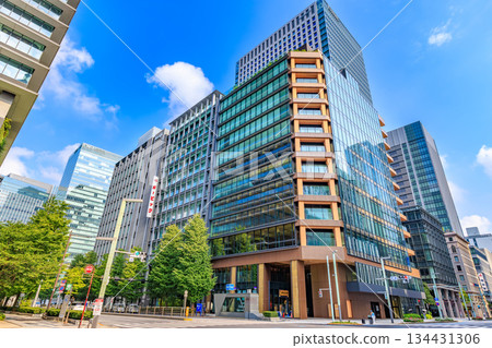東京中央區京橋交叉路口附近的城市景觀 東京中央區京橋交叉路口附近的城市景觀 134431306