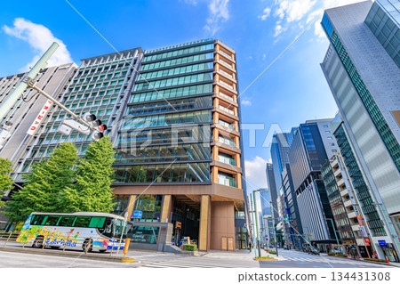 Tokyo Chuo Ward Kyobashi cityscape near Kyobashi intersection Tokyo Chuo Ward Kyobashi cityscape near Kyobashi intersection 134431308