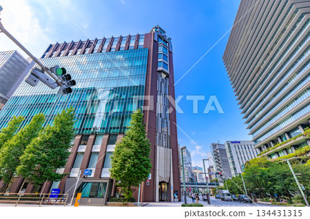 東京中央區京橋交叉路口附近的城市景觀 134431315