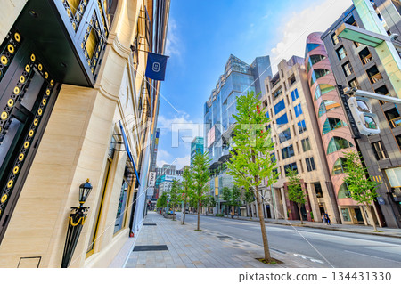 東京中央區銀座城市景觀,靠近銀座一丁目交叉口 東京中央區銀座城市景觀,靠近銀座一丁目交叉口 134431330