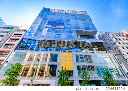 東京中央區銀座城市景觀，靠近銀座一丁目交叉口 134431334