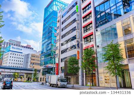 Tokyo, Chuo Ward, Ginza cityscape, near the Ginza 1-chome intersection 134431336
