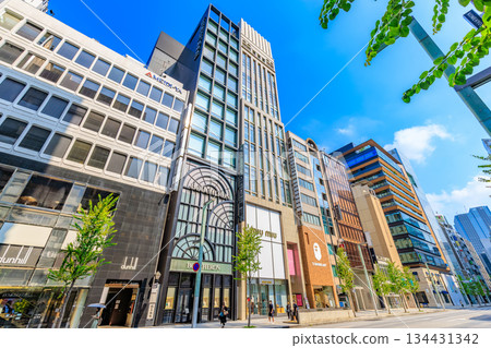 Tokyo, Chuo Ward, Ginza cityscape, near the Ginza 1-chome intersection 134431342