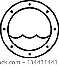Hand drawn porthole logo 134431441