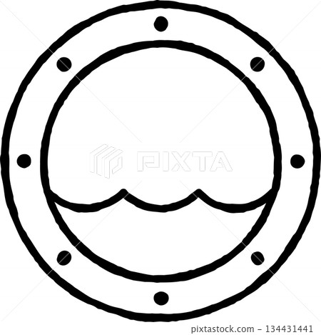 Hand drawn porthole logo Hand drawn porthole logo 134431441