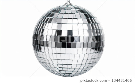 Mirror ball floating on white background 2 Mirror ball floating on white background 2 134431466