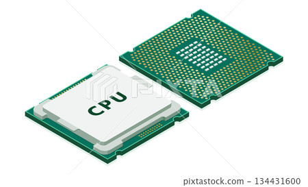 Isometric diagram for understanding the front and back structure of the CPU 134431600