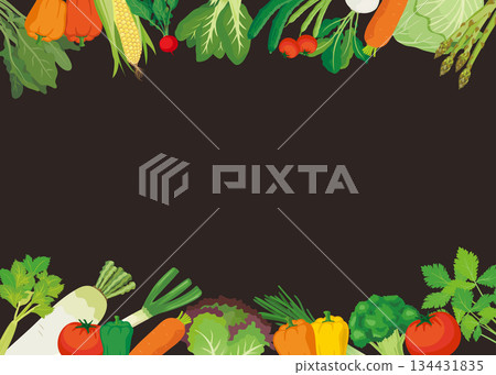 蔬菜框架黑板風格背景橫向 134431835