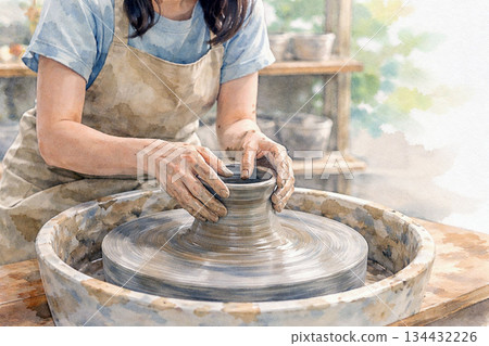 Early summer pottery class (close-up of hands) Early summer pottery class (close-up of hands) 134432226