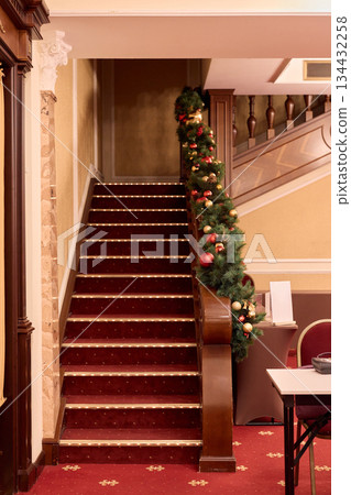 Refined Environment For Private Celebrations Adorned With Seasonal Ornaments And Elegant Seating Arrangements Refined Environment For Private Celebrations Adorned With Seasonal Ornaments And Elegant Seating Arrangements 134432258