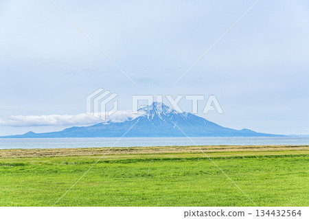 Hokkaido: Rishiri Island seen from the opposite shore Hokkaido: Rishiri Island seen from the opposite shore 134432564