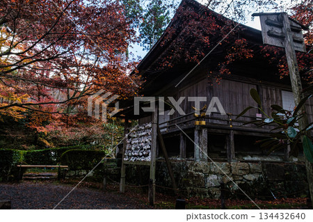 Kyoto Prefecture, Ohara Sanzen-in Temple grounds, knotted letter, swaying in the autumn breeze Kyoto Prefecture, Ohara Sanzen-in Temple grounds, knotted letter, swaying in the autumn breeze 134432640