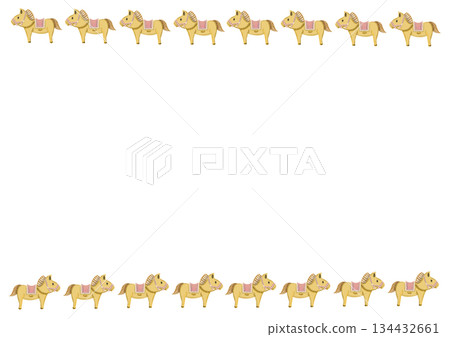 一幅彩色插圖,描繪了許多馬匹一排排地排列著。 一幅彩色插圖,描繪了許多馬匹一排排地排列著。 134432661