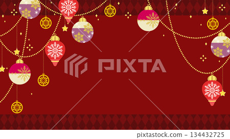 Cute Christmas ornament illustration and background Cute Christmas ornament illustration and background 134432725