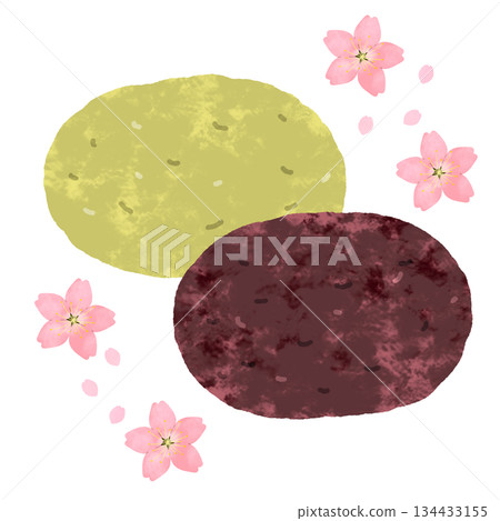 Cherry blossom and ohagi icon 134433155
