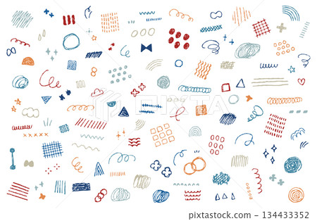 Hand-drawn doodle material illustration vector set decoration ornament accent one point background design Hand-drawn doodle material illustration vector set decoration ornament accent one point background design 134433352