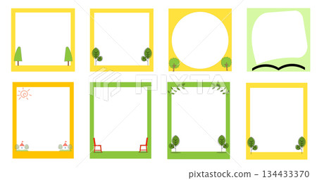 自然相框搭配水彩窗戶 134433370