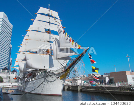 Nippon Maru sailing ship, full sail on Culture Day, cityscape (November 2024) Nippon Maru sailing ship, full sail on Culture Day, cityscape (November 2024) 134433623