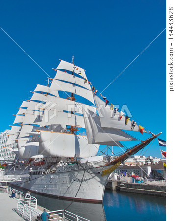 Nippon Maru sailing ship, full sail on Culture Day, cityscape (November 2024) 134433628