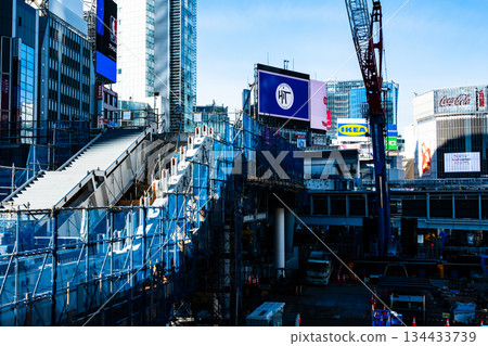 Changing Tokyo: JR Shibuya Station West Exit Under Construction End of November 2025 a-2 High Saturation Contrast Changing Tokyo: JR Shibuya Station West Exit Under Construction End of November 2025 a-2 High Saturation Contrast 134433739
