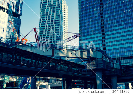 Changing Tokyo: JR Shibuya Station West Exit Under Construction End of November 2025 l-3 Warm and cool colors Changing Tokyo: JR Shibuya Station West Exit Under Construction End of November 2025 l-3 Warm and cool colors 134433892