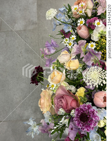 Natural colorful flower arrangement Natural colorful flower arrangement 134434220