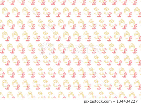 Stock Illustration: Chicken nuggets and ketchup seamless pattern Stock Illustration: Chicken nuggets and ketchup seamless pattern 134434227