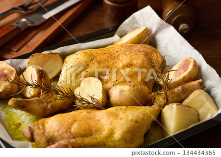 Freshly baked roast chicken Freshly baked roast chicken 134434365