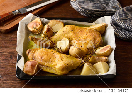 Freshly baked roast chicken Freshly baked roast chicken 134434373