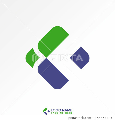 Rectangular cut negative space like initial C font geometric perspective icon logo design graphic concept creative premium vector stock image top sell 134434423