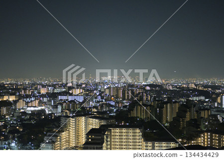 Night view of Senri Chuo in Senri New Town (Suita City and Toyonaka City, Osaka Prefecture) 134434429