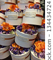 Stacking colorful flower arrangement boxes 134434724