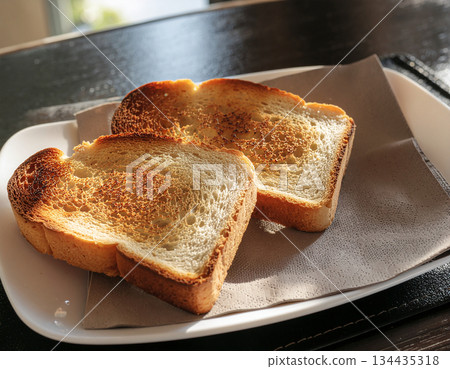 Toasted bread for breakfast Toasted bread for breakfast 134435318