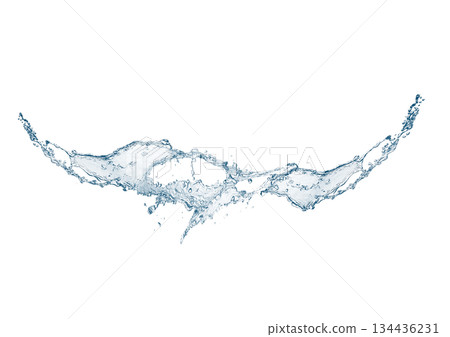 透明水花和波浪動態形狀的三維插圖 透明水花和波浪動態形狀的三維插圖 134436231
