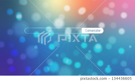 Futuristic AI Prompt Search Bar with Glowing Bokeh Background 134436605