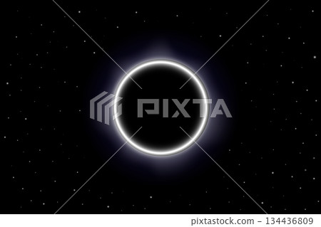 Black Hole Accretion Disk in Deep Space with Starry Background 134436809