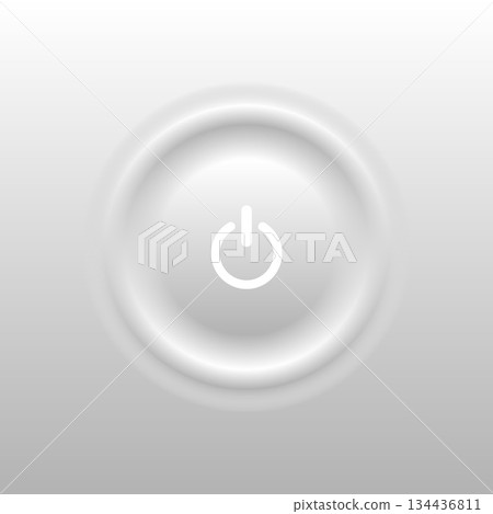 Soft glowing and minimalist power on off button in trendy neumorphism style, 3D graphic for clean Soft glowing and minimalist power on off button in trendy neumorphism style, 3D graphic for clean 134436811