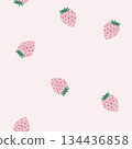 淡粉紅色手繪草莓無縫圖案 134436858