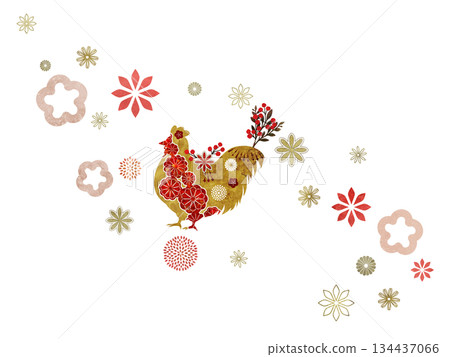 花卉和日式圖案雞 花卉和日式圖案雞 134437066