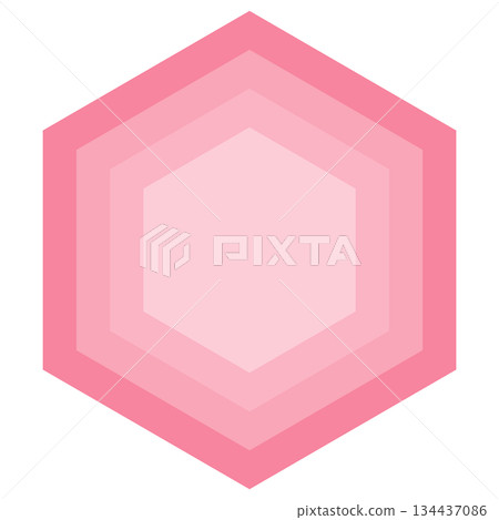 Modern honeycomb structure layer icon symbol pink hexagon overlapping geometric abstract background 134437086