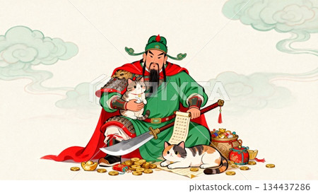 composite image of festive blonde holding a gift 134437286