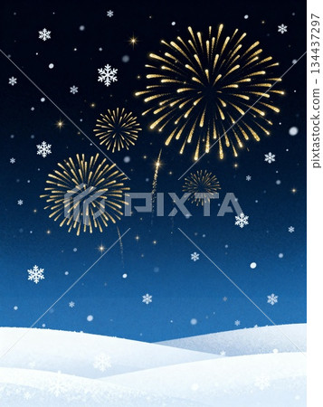 fireworks over snow 134437297