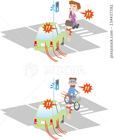 交通安全（路口右轉、行人及騎自行車者過馬路） 134437392