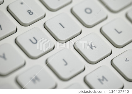 Keys on a computer keyboard are shown clearly. 134437740