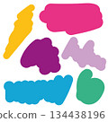 Colorful Abstract Paint Blobs on White Background Simple Modern Design Illustration 134438196