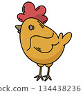 Cute Cartoon Chicken. Flat Vector Style for Kids 134438236
